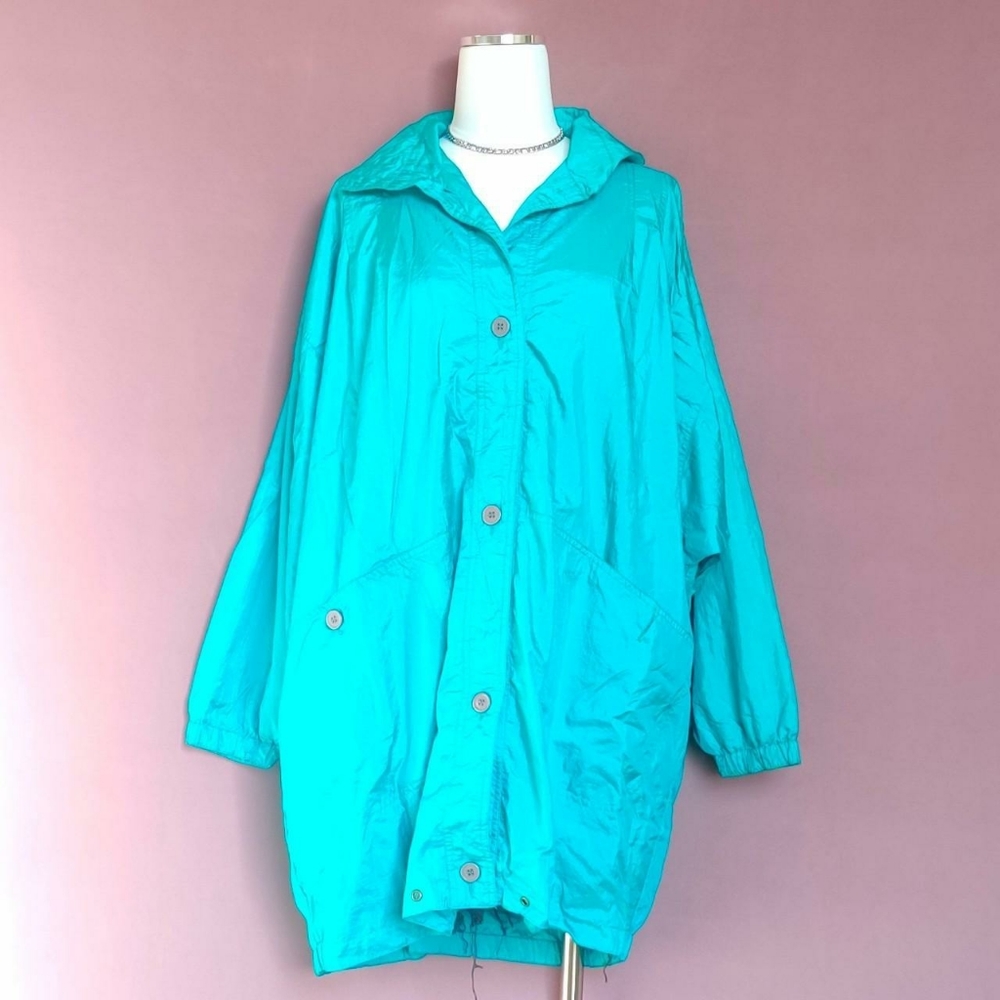 Bright Aqua Windbreaker Dress